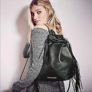 Victoria Secret - Black Fringed - Backpack
